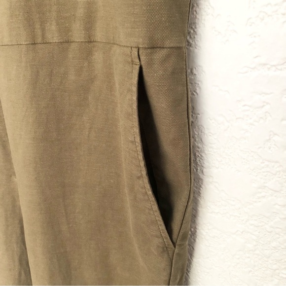 Eileen Fisher Cotton Hemp Stretch Zip Up Jumpsuit Olive Green XXS - Picture 7 of 17